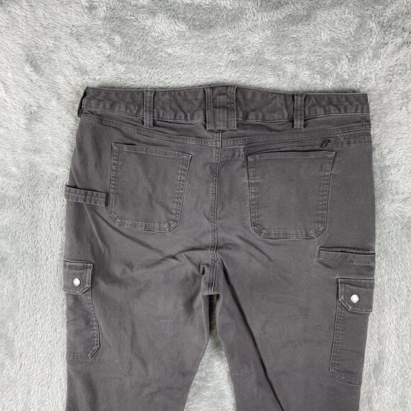 Duluth Trading Cargo Pants Women's size 6x31 Gray Curvesetter Waistband Stretch - Picture 3 of 5
